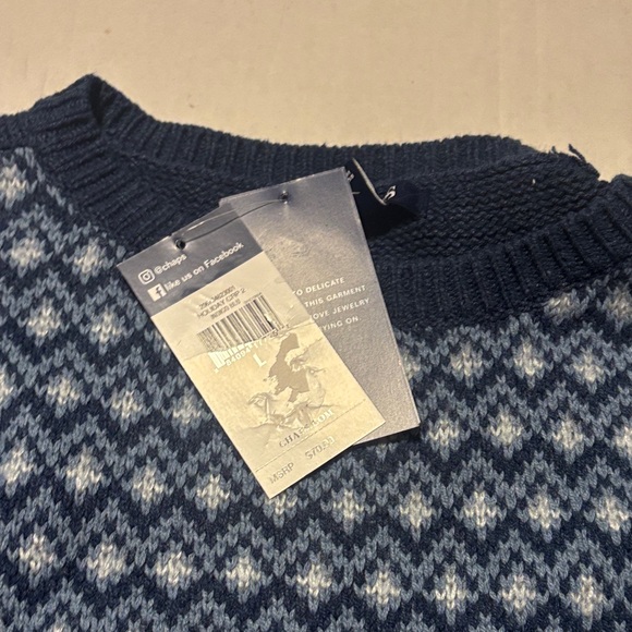 Chaps Blue Patterned Sweater - Picture 2 of 7